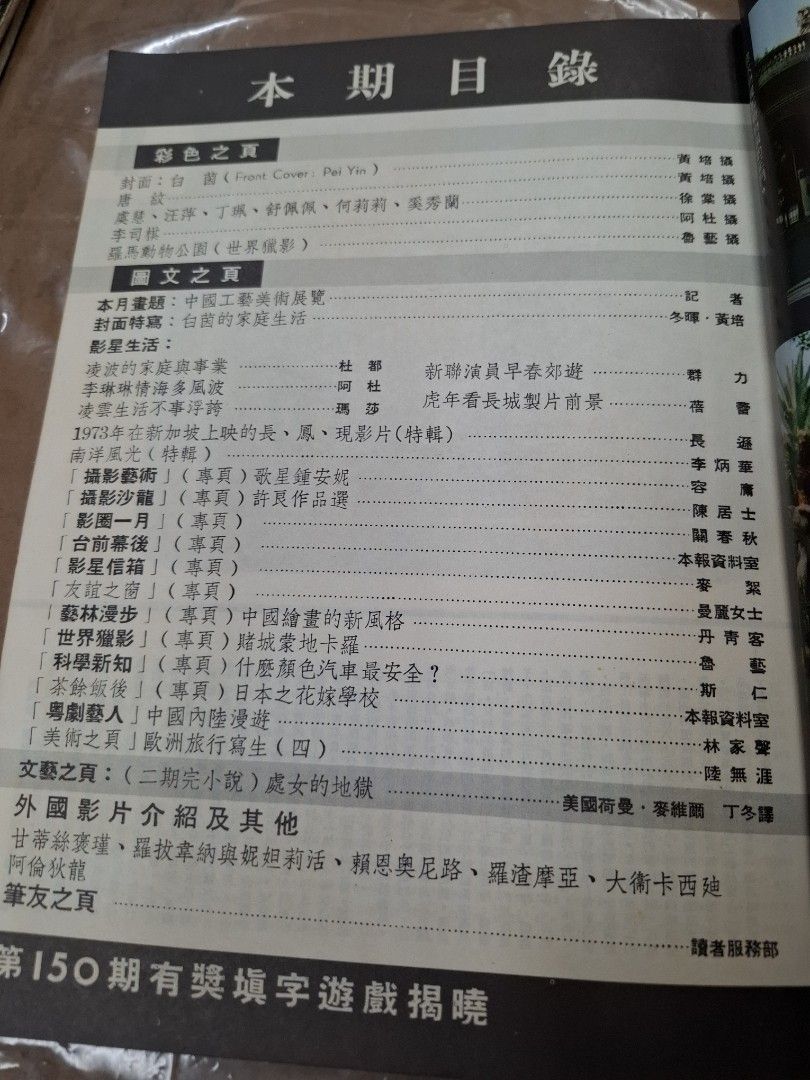 娛樂畫報 152期 白茵