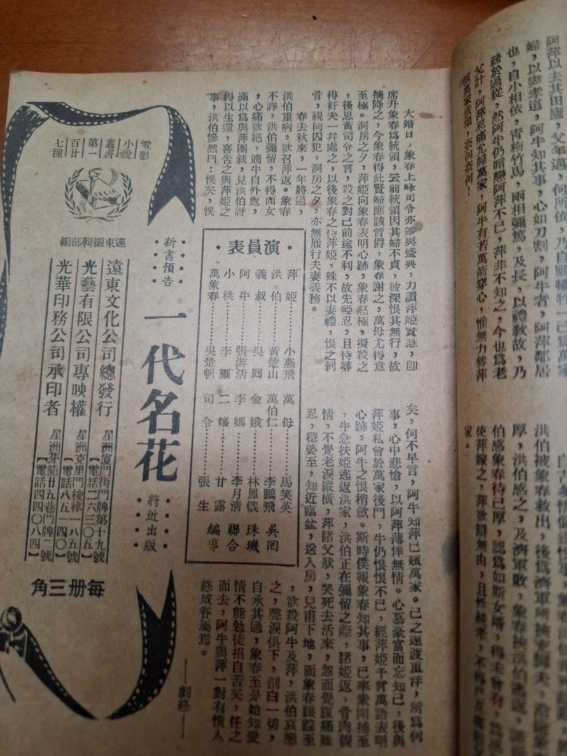 萍姫 小燕飛 電影小說特刊