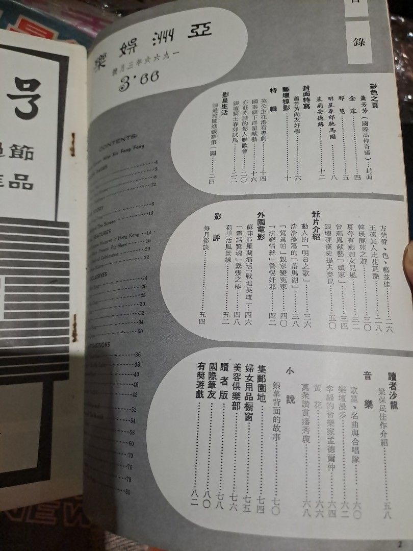 亞洲娛樂1966年3月號第32期 蕭芳芳 60年代電影雜誌