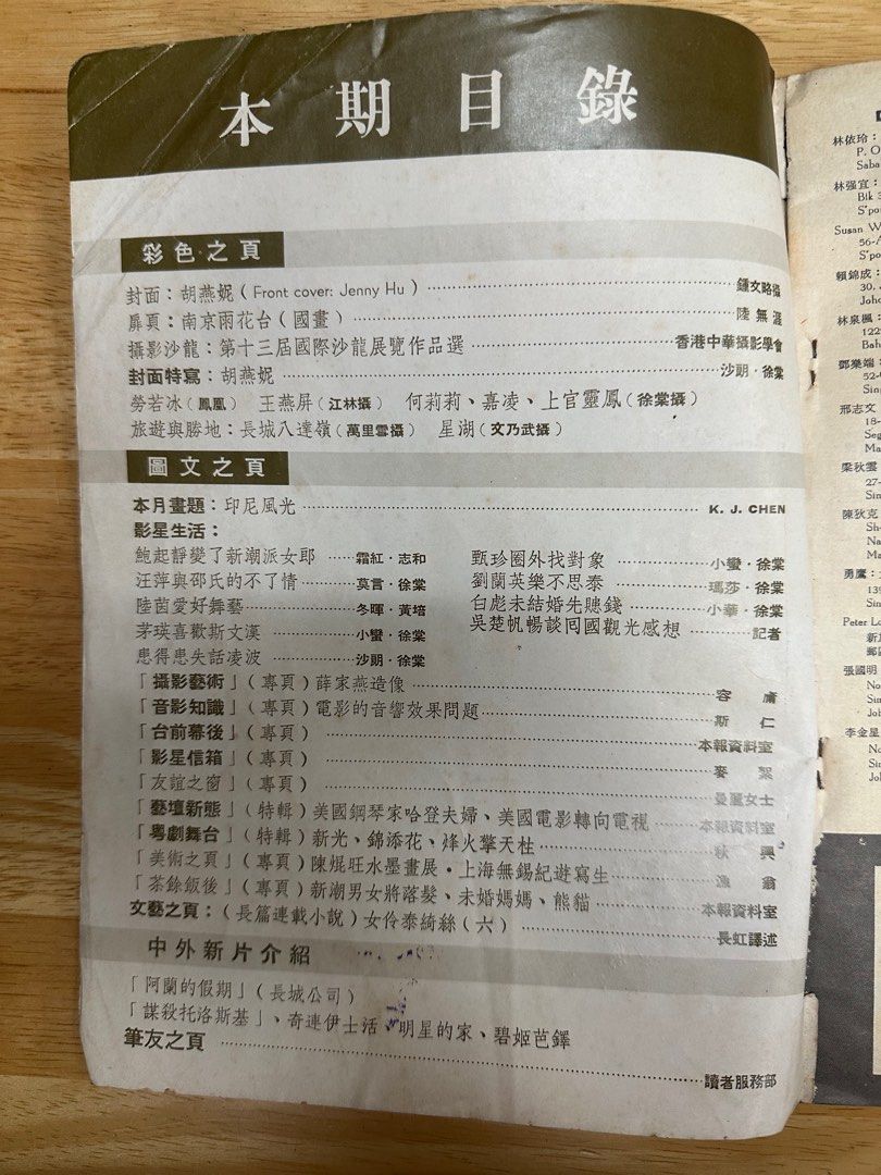 娛樂畫報  1972年138期 胡燕妮