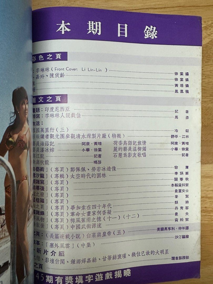 娛樂畫報  1973年147期 李琳琳