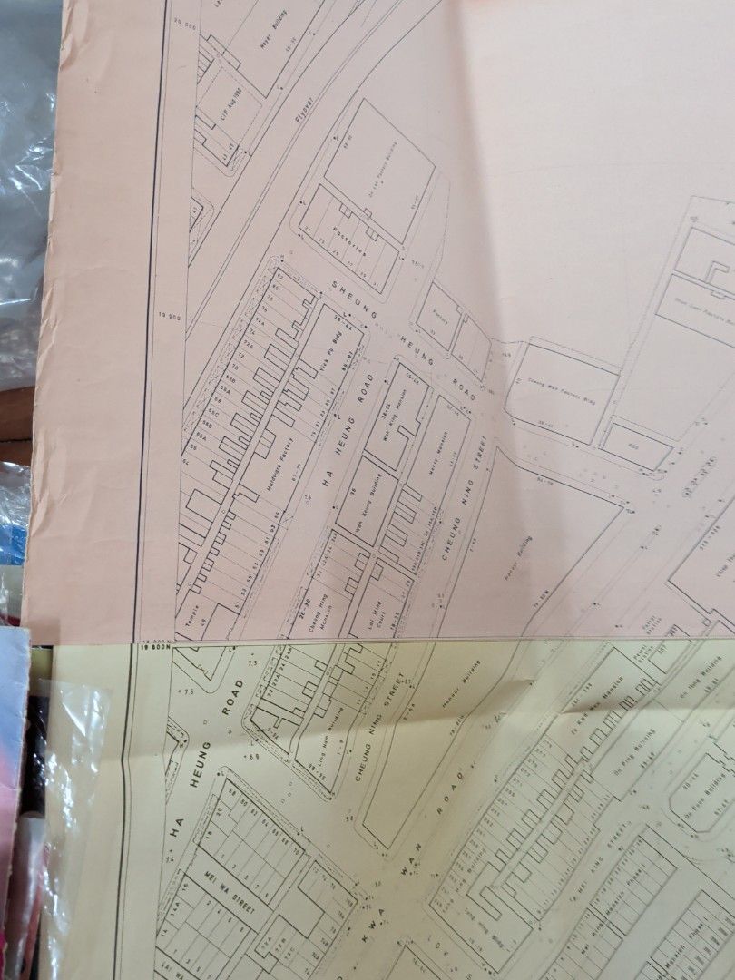 1980年 九龍城土瓜灣馬頭圍 兩幅合拼 政府地政地圖 1：1000 80年代香港舊地圖