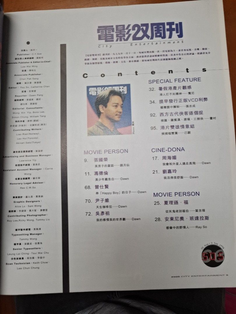 電影雙周刊 505期 張國榮