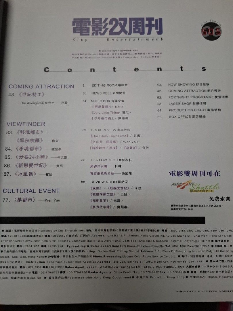 電影雙周刊 505期 張國榮