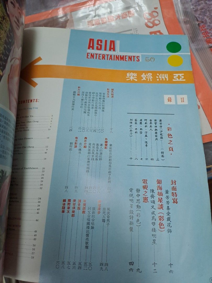 亞洲娛樂50期 蕭芳芳 1967年 60年代香港電影雜誌