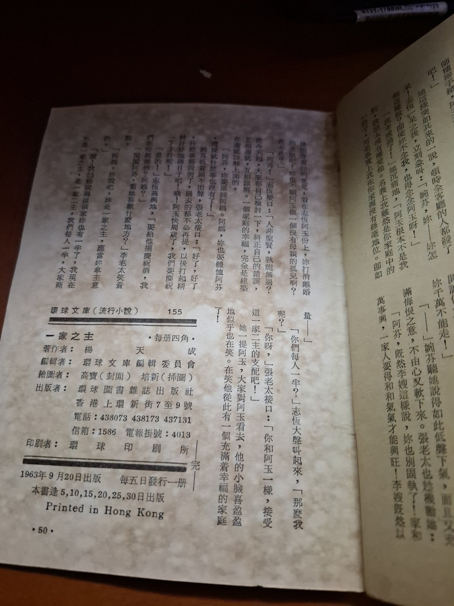 楊天成 一家之主 環球文庫