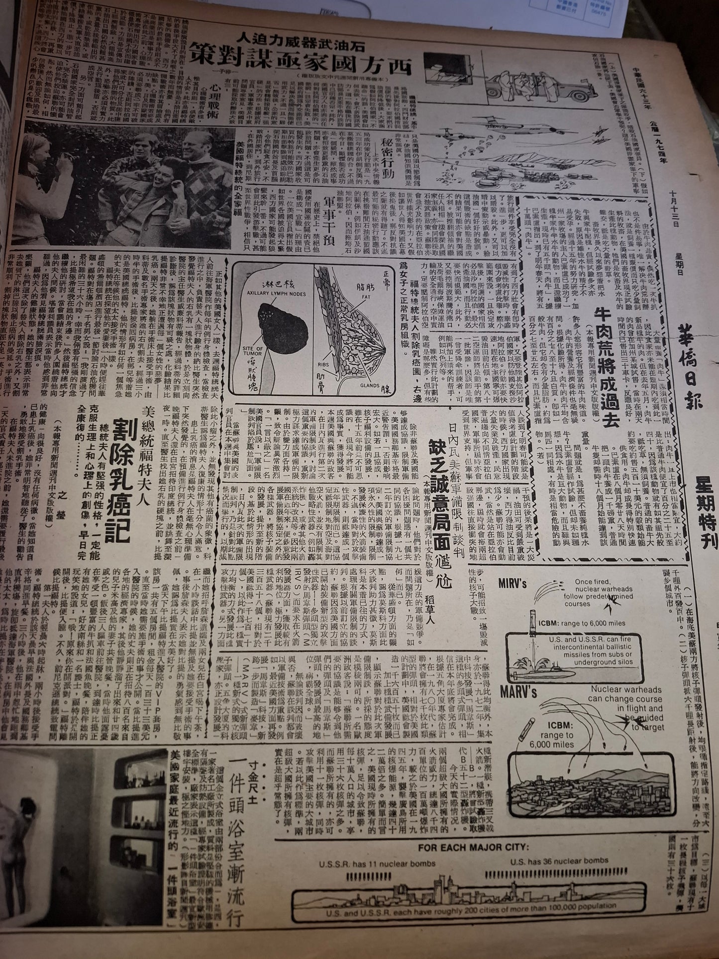 華僑日報星期特刊1974年10月13日