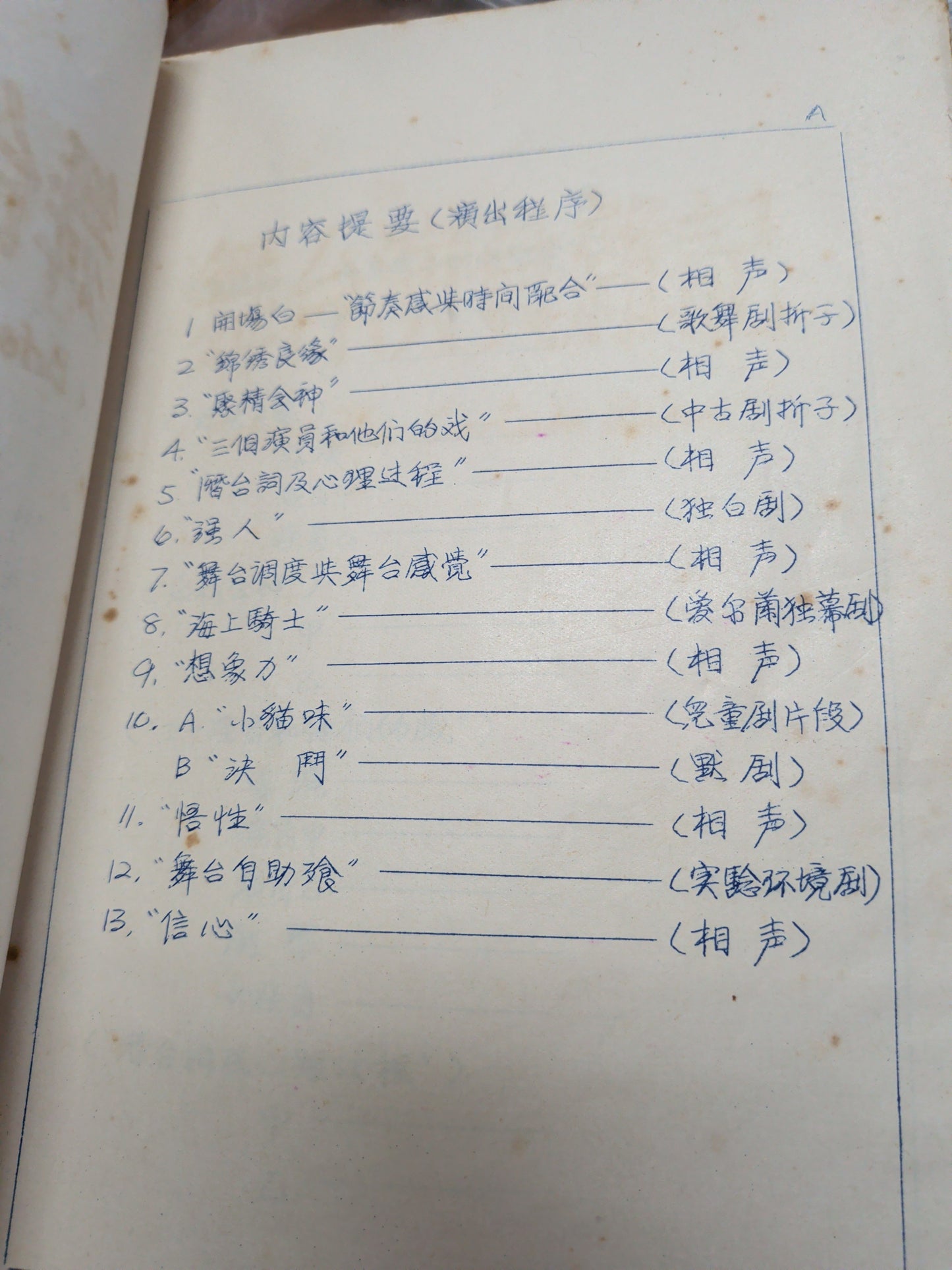 舞台演員雜記 林尚武 編劇導演 市政局香港話劇團