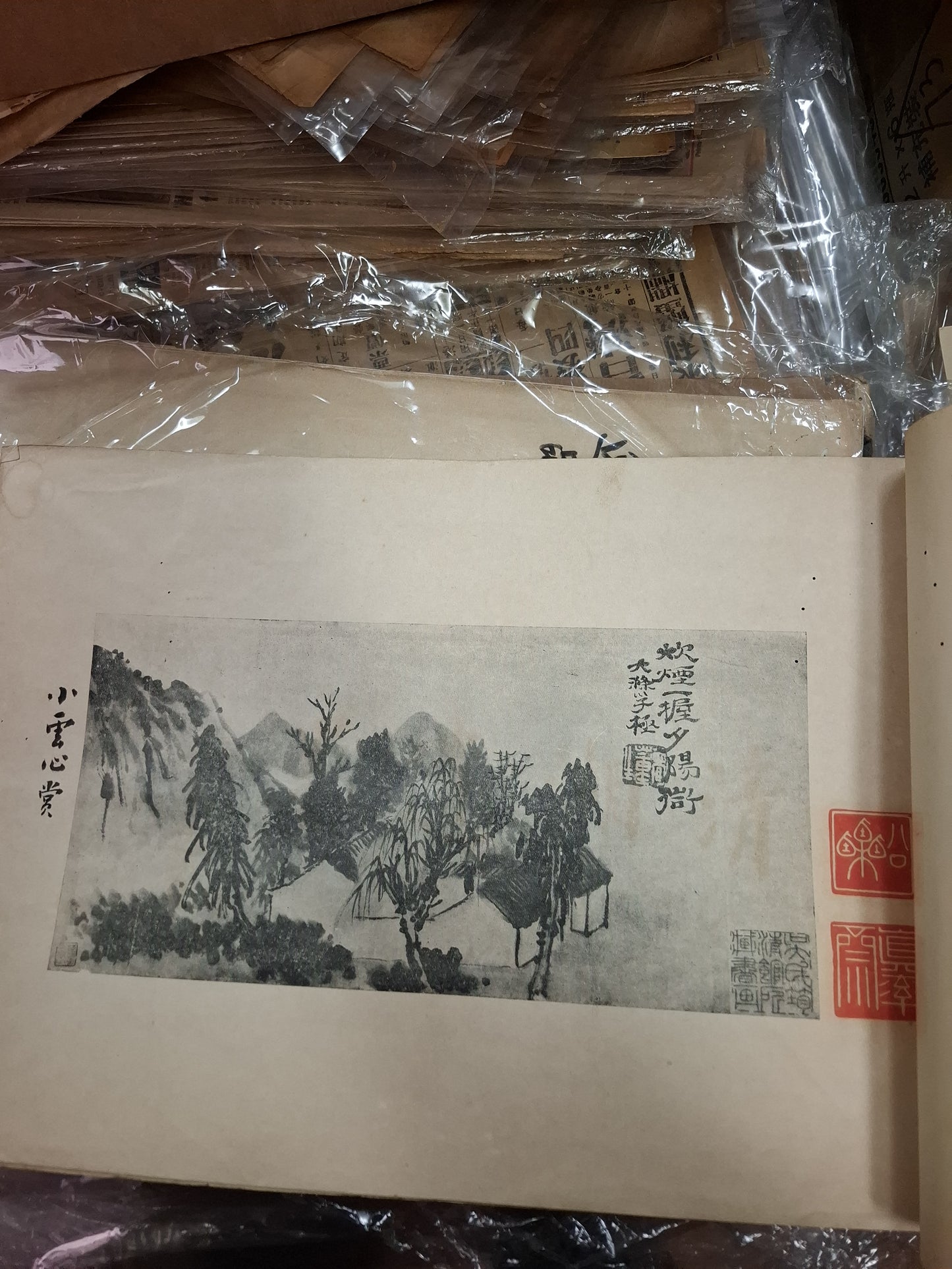 石濤上人山水冊 網目版精印 有正書局 1924年 胡少雲藏書 民國線裝畫冊