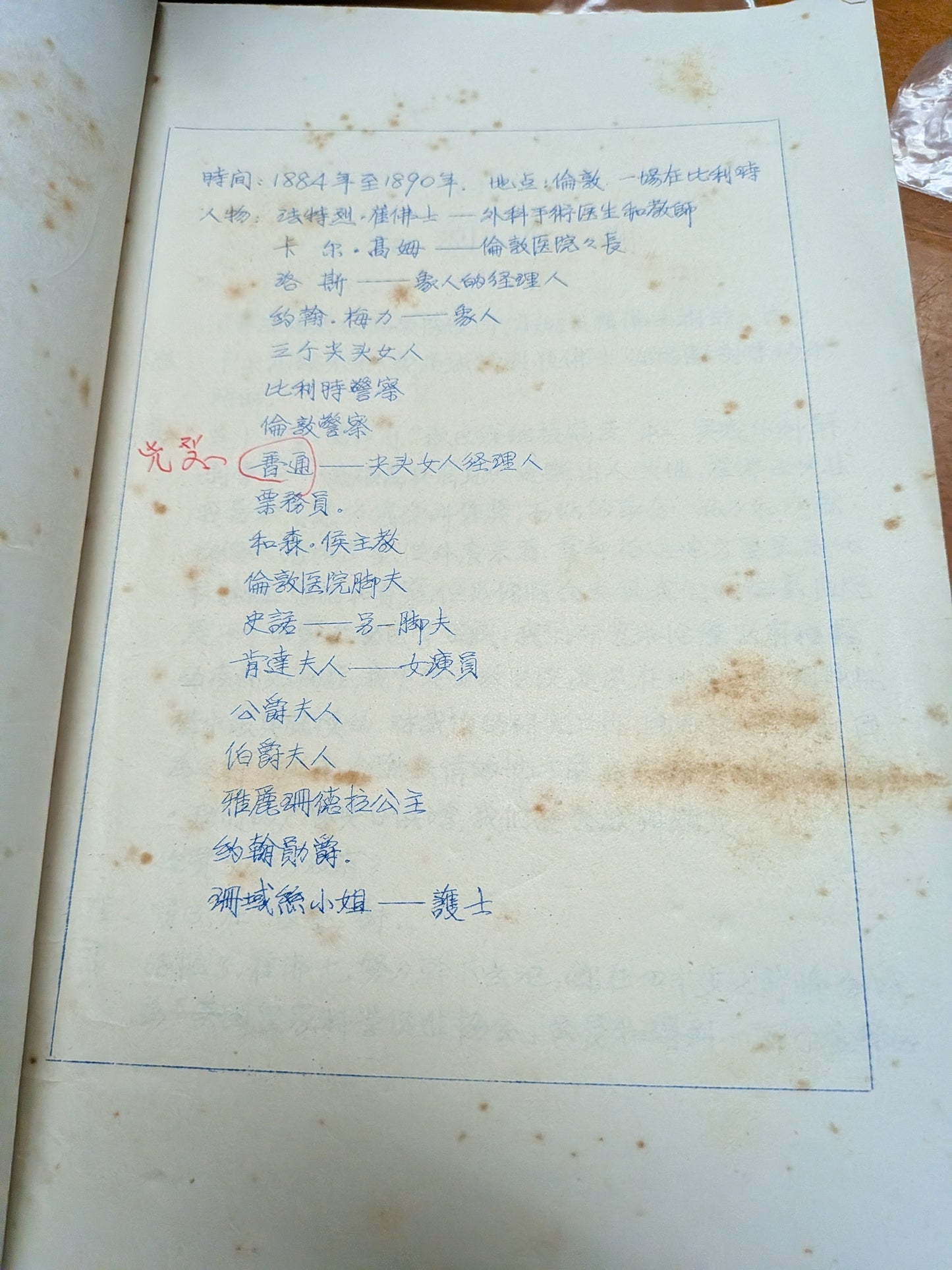 象人 劇本 鍾景輝導演 市政局香港話劇團